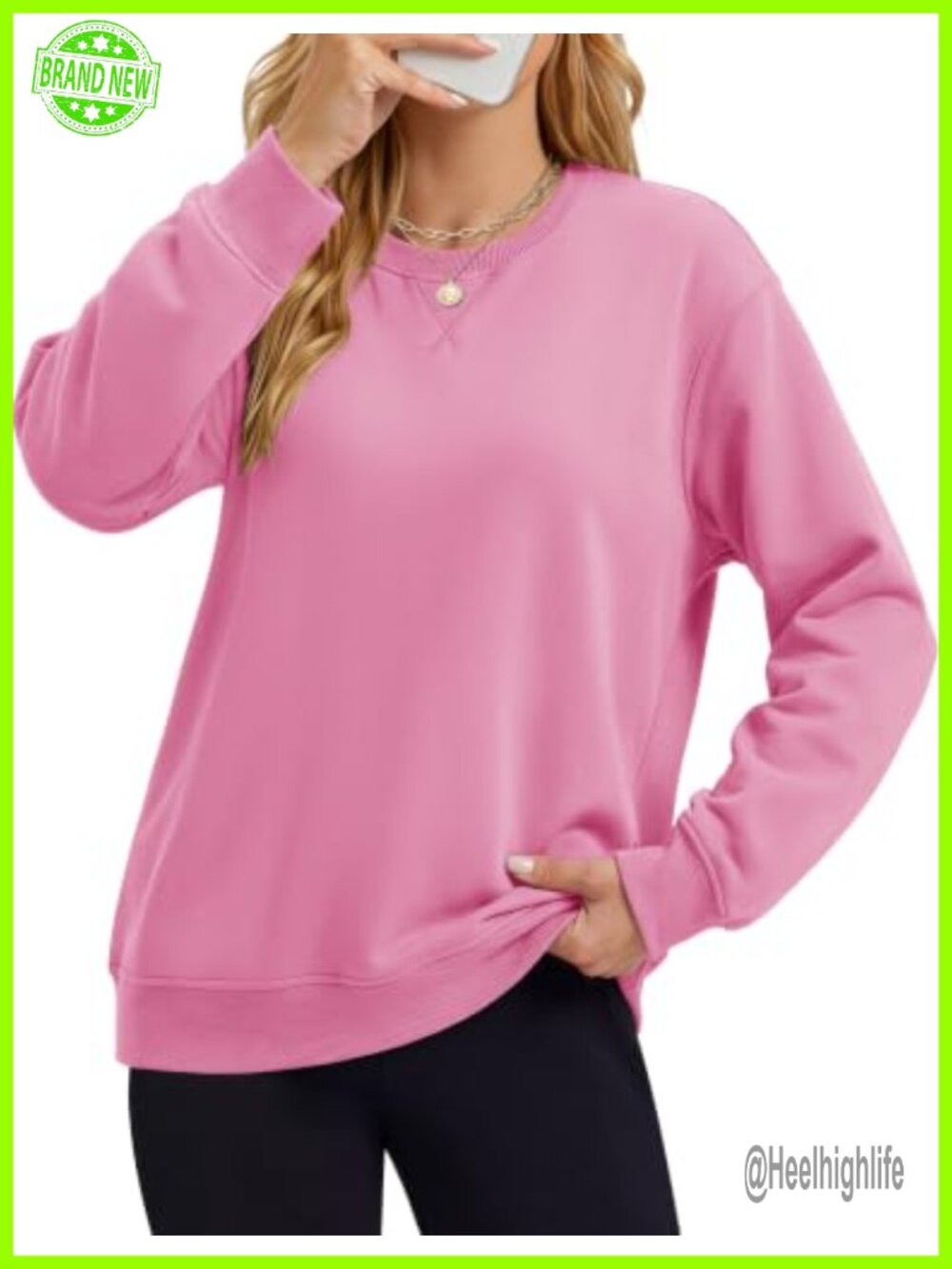 Womens Crewneck Sweatshirt Sherpa Fleece Lined Pullover Thermal Winter Sweater